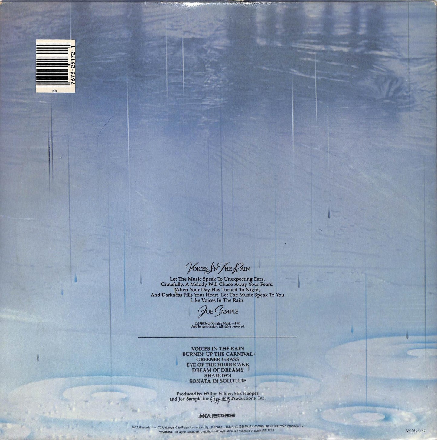 JOE SAMPLE - Voices In The Rain