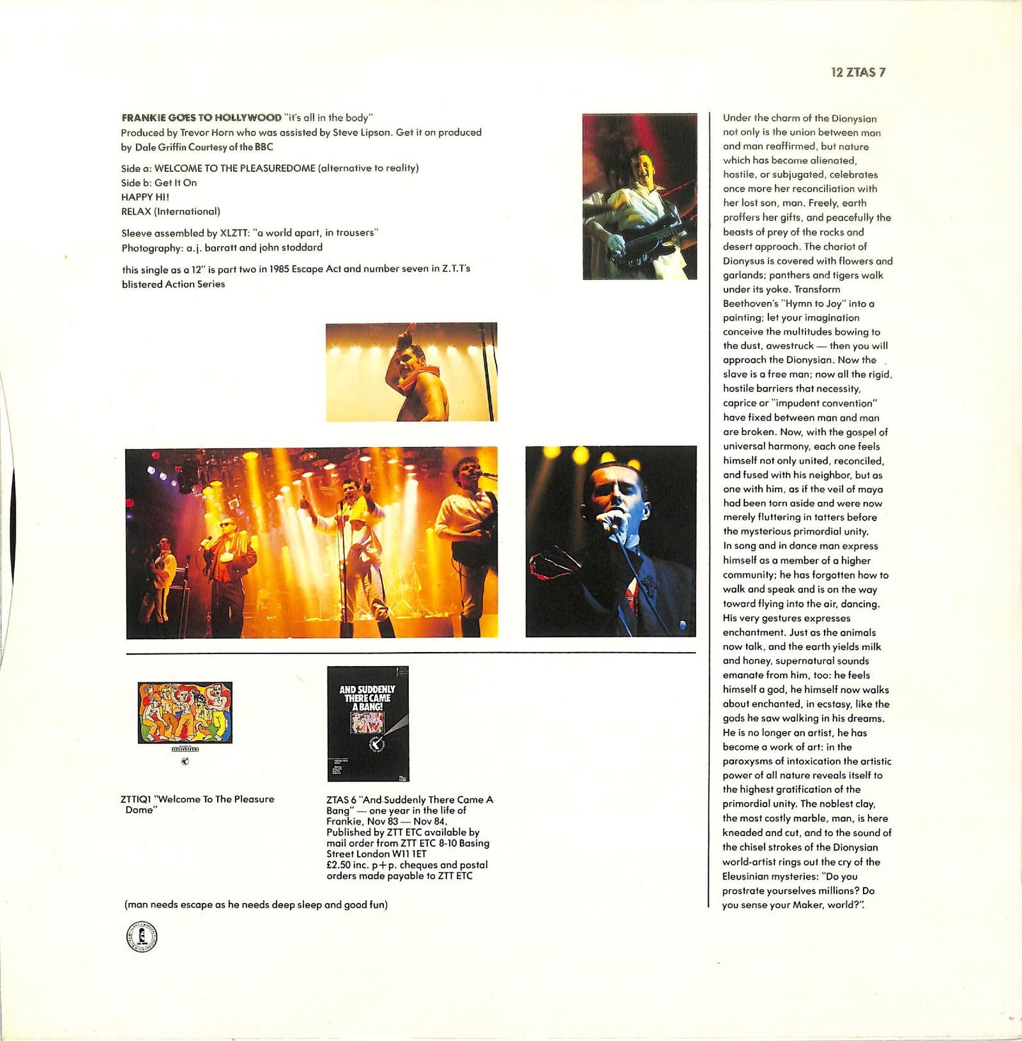 FRANKIE GOES TO HOLLYWOOD - Welcome To The Pleasuredome