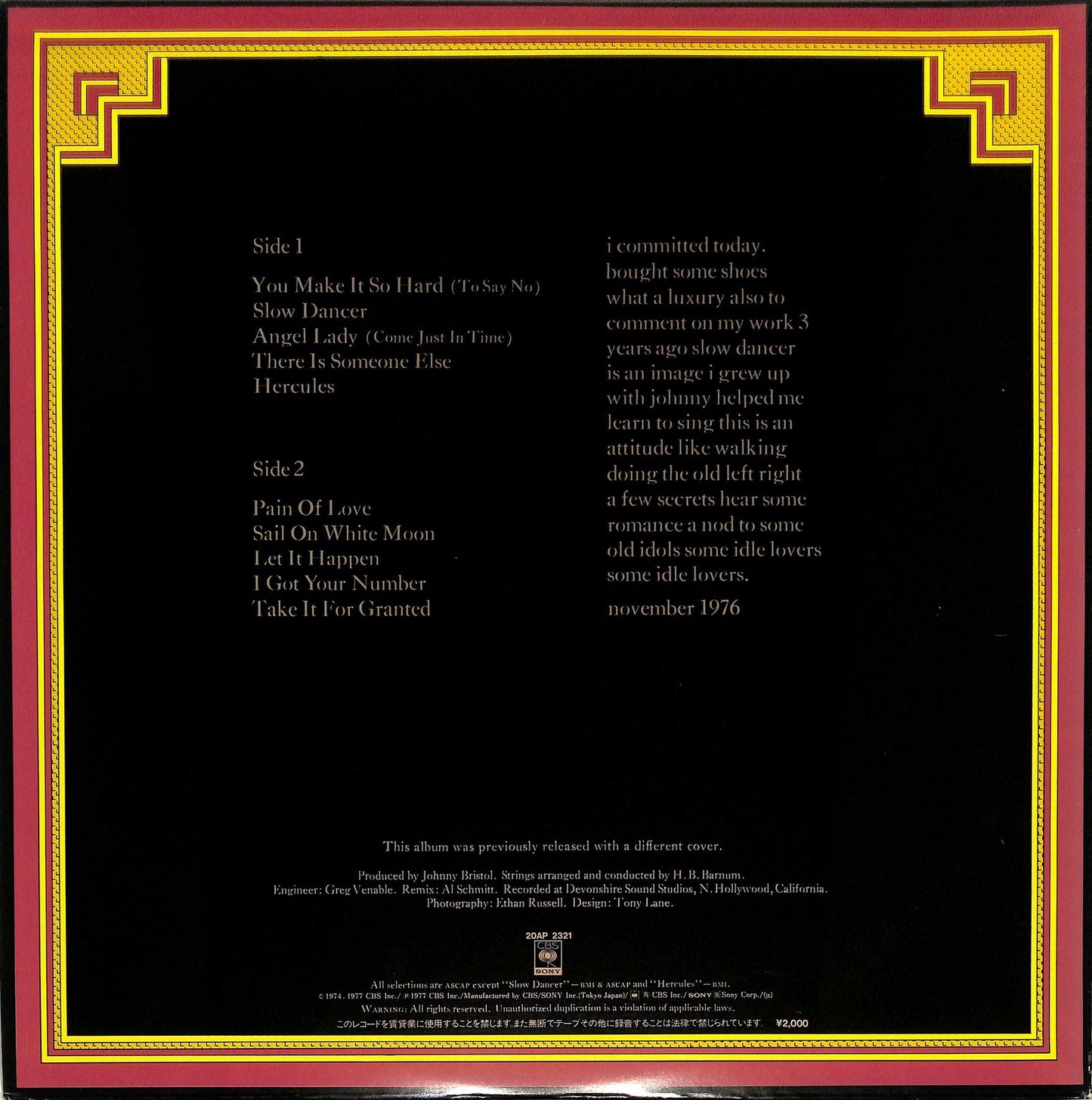 BOZ SCAGGS - Slow Dancer