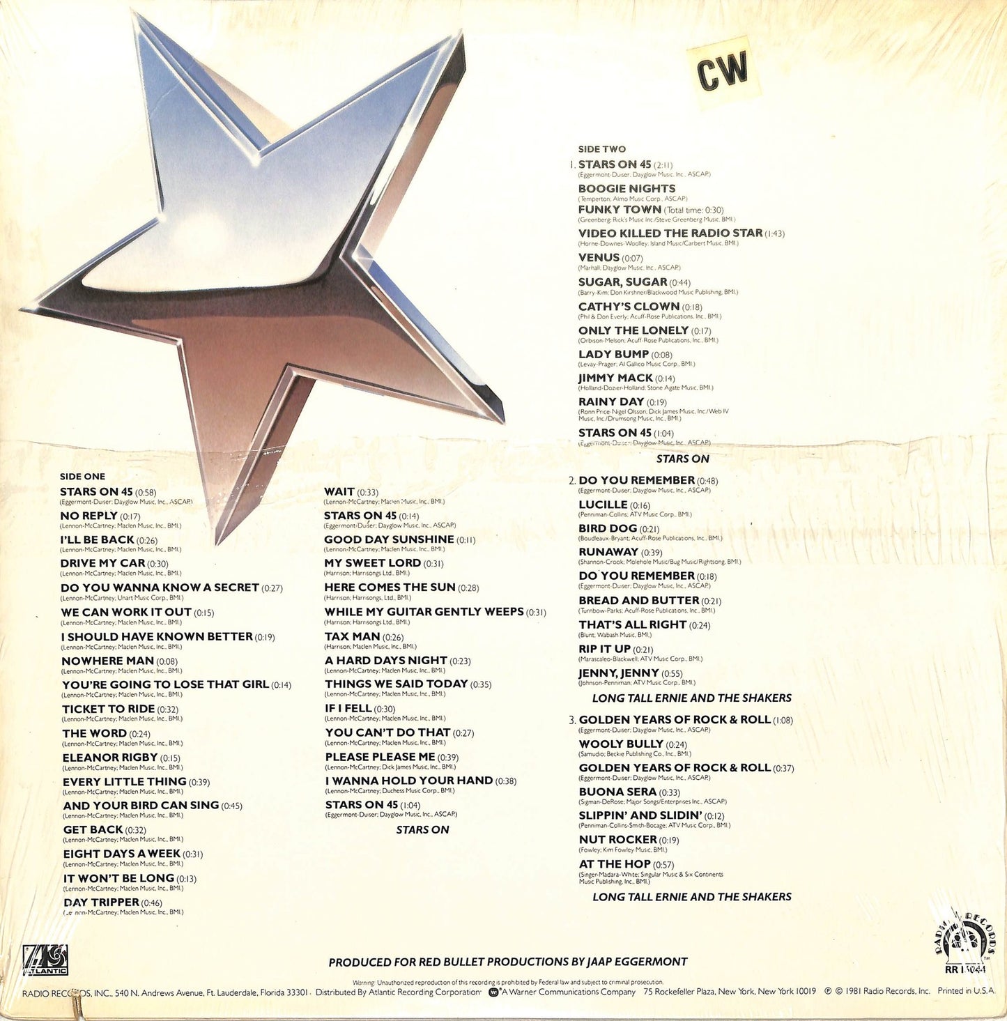 STARS ON / LONG TALL ERNIE AND THE SHAKERS - Stars On Long Play