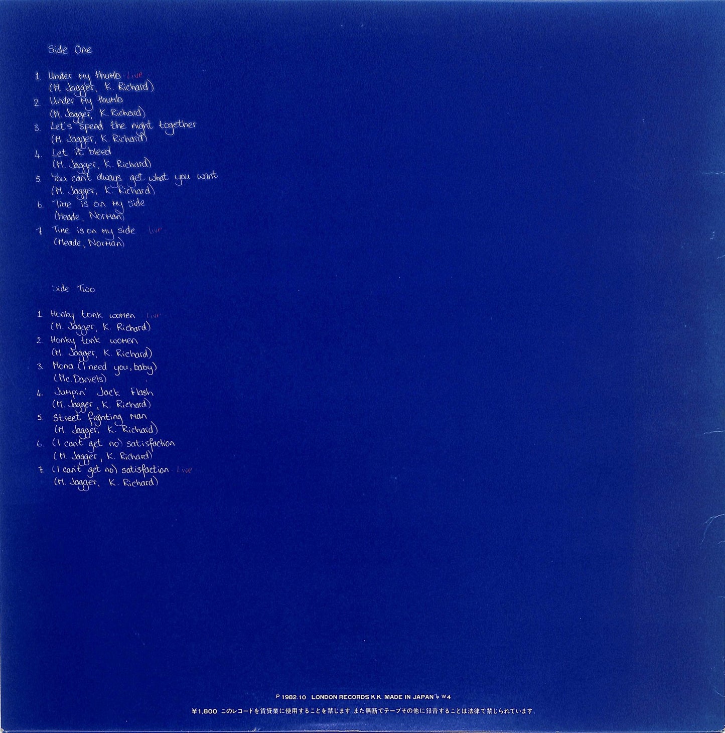 THE ROLLING STONES - Rolling Tickets - Live Back