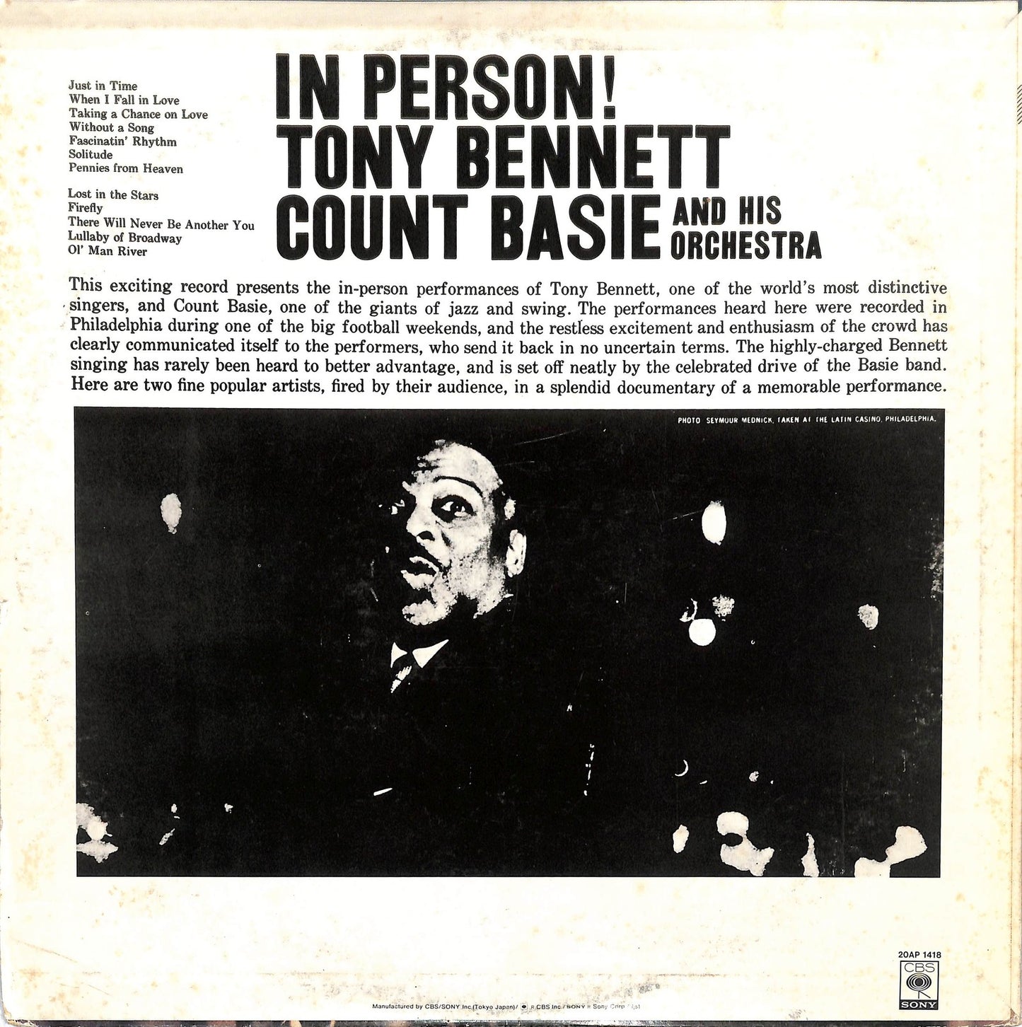 TONY BENNETT - In Person!