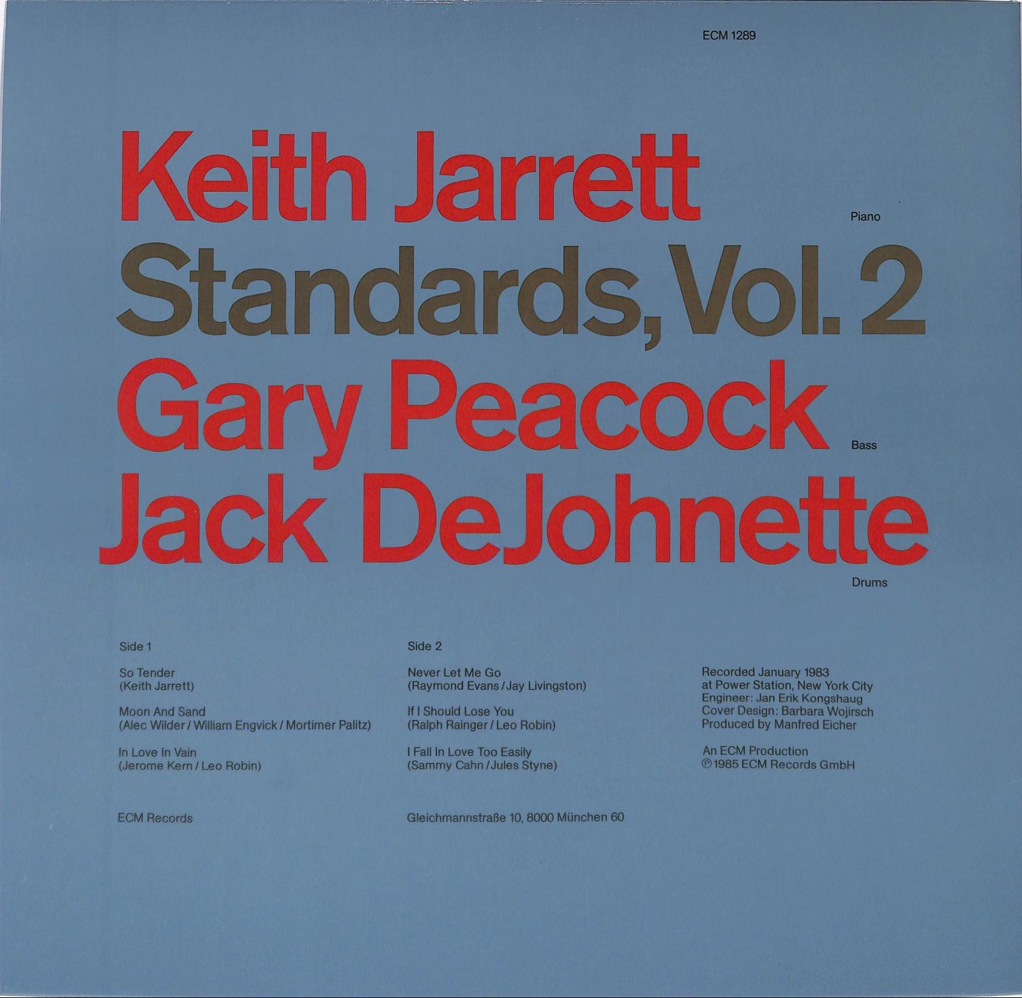 KEITH JARRETT - Standards, Vol. 2