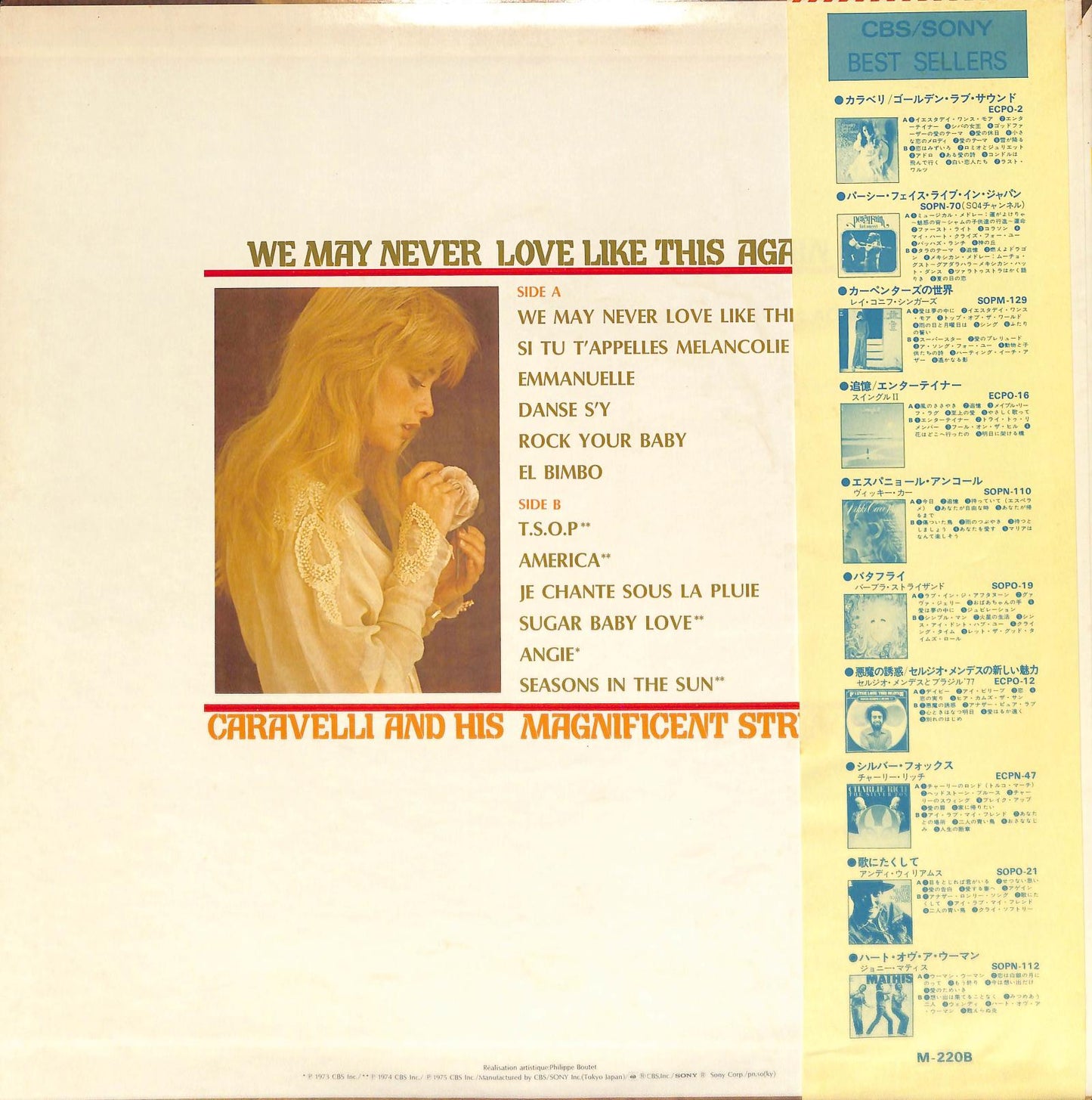 CARAVELLI - We May Never Love Like This Again