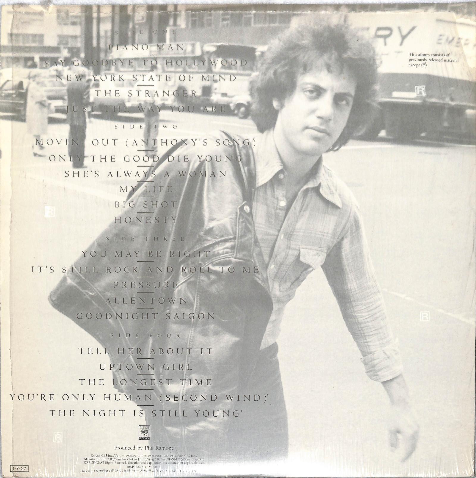 BILLY JOEL - Greatest Hits Volume I & Volume II