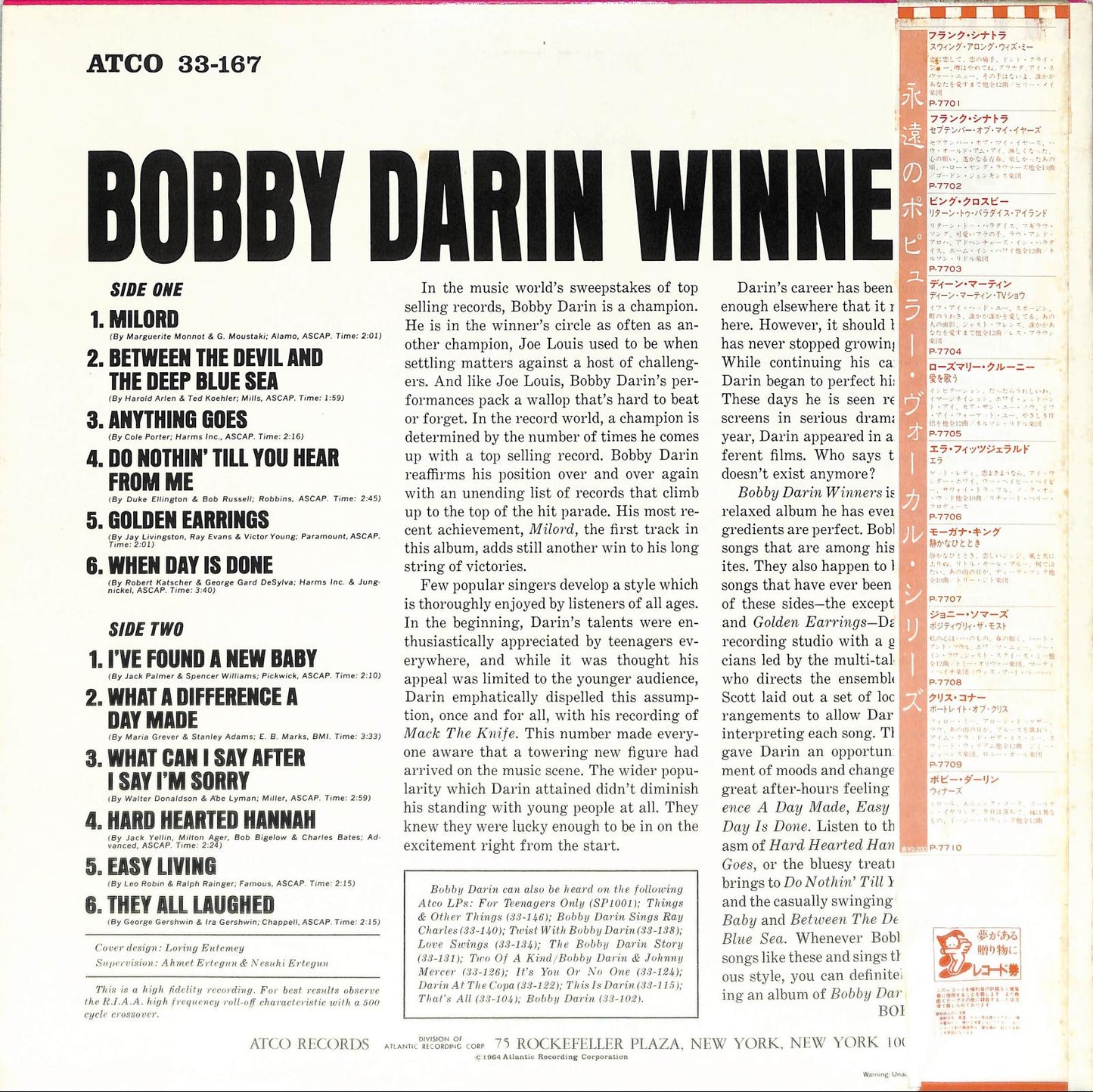 BOBBY DARIN - Winners