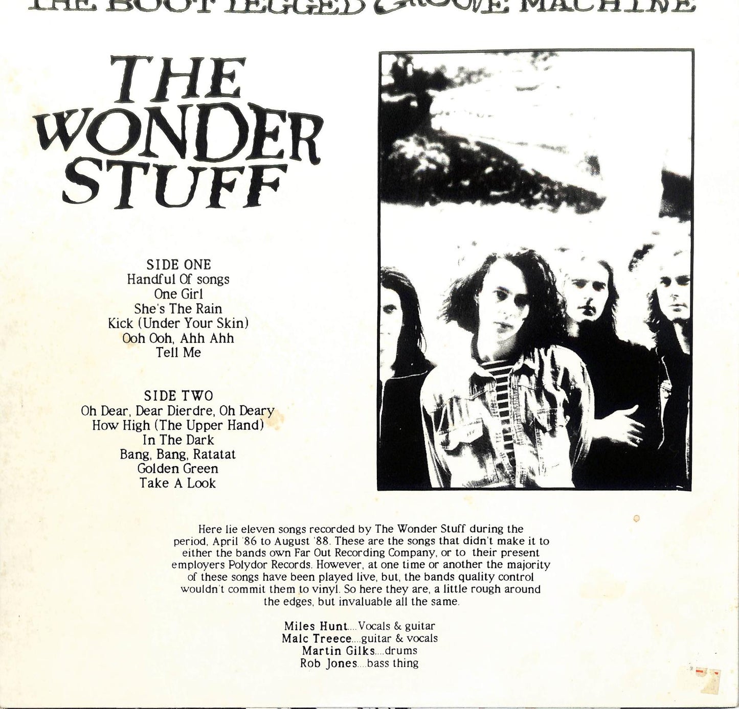 THE WONDER STUFF - The Boot Legged Groove Machine