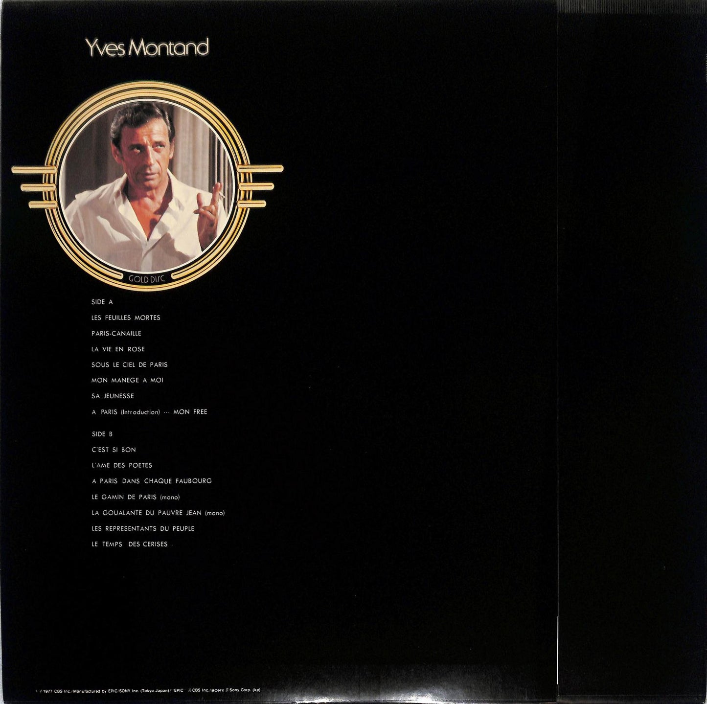 YVES MONTAND - Gold Disc