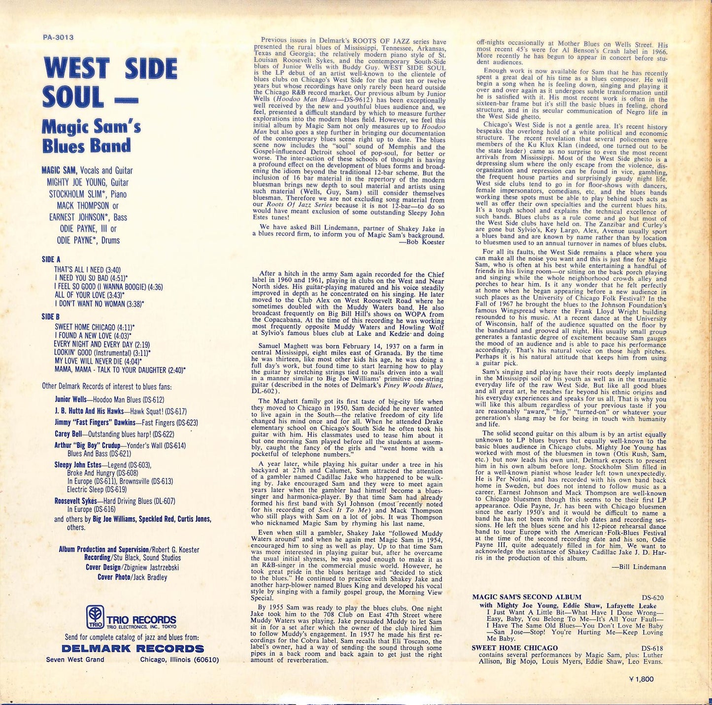 MAGIC SAM BLUES BAND - West Side Soul