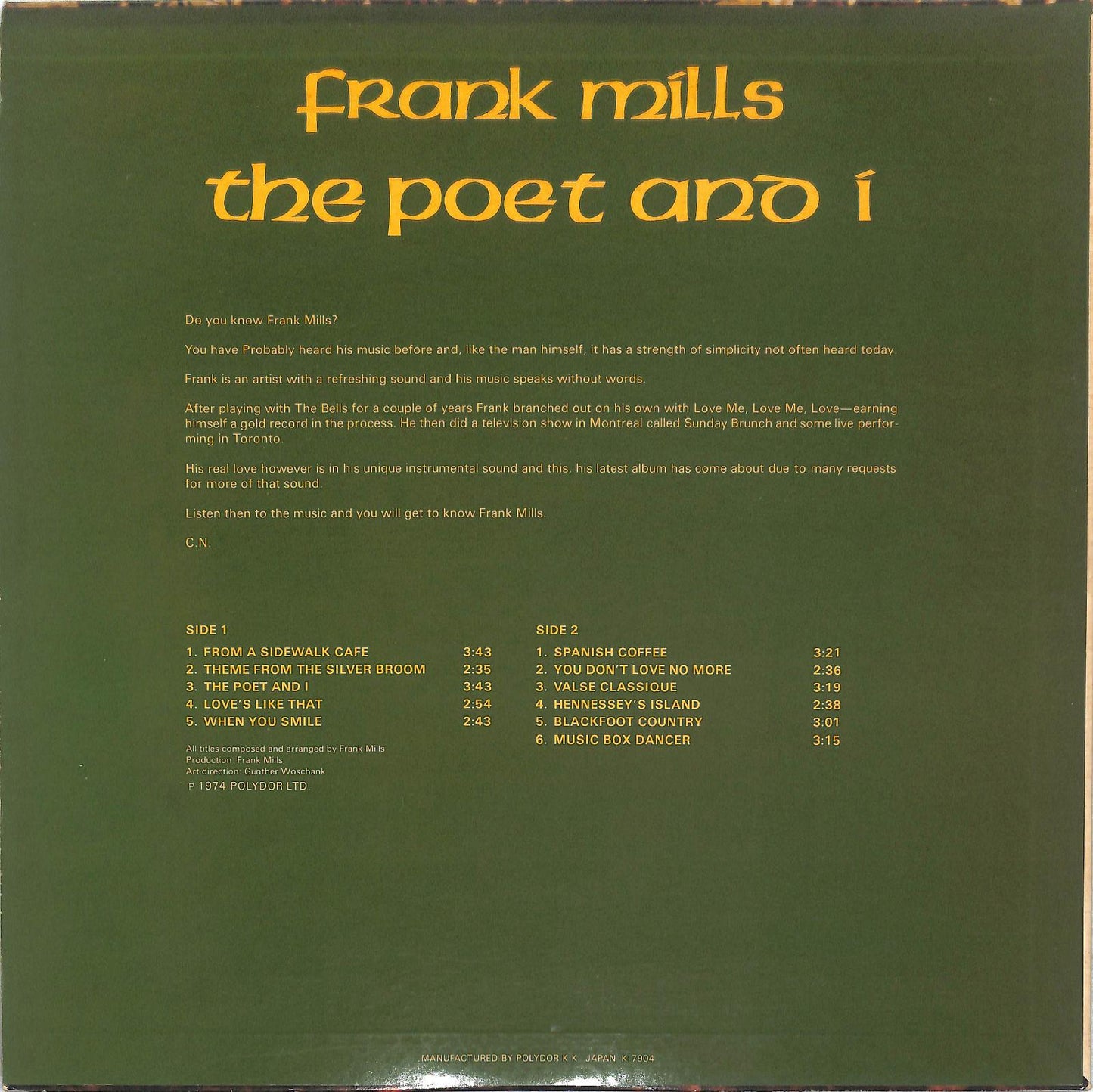 FRANK MILLS - The Poet And I