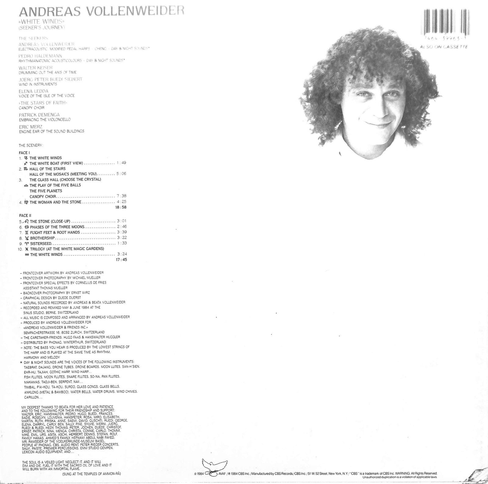 ANDREAS VOLLENWEIDER - White Winds