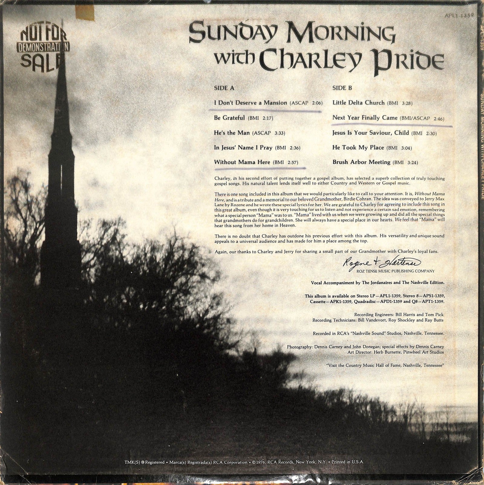 CHARLEY PRIDE - Sunday Morning With Charley Pride