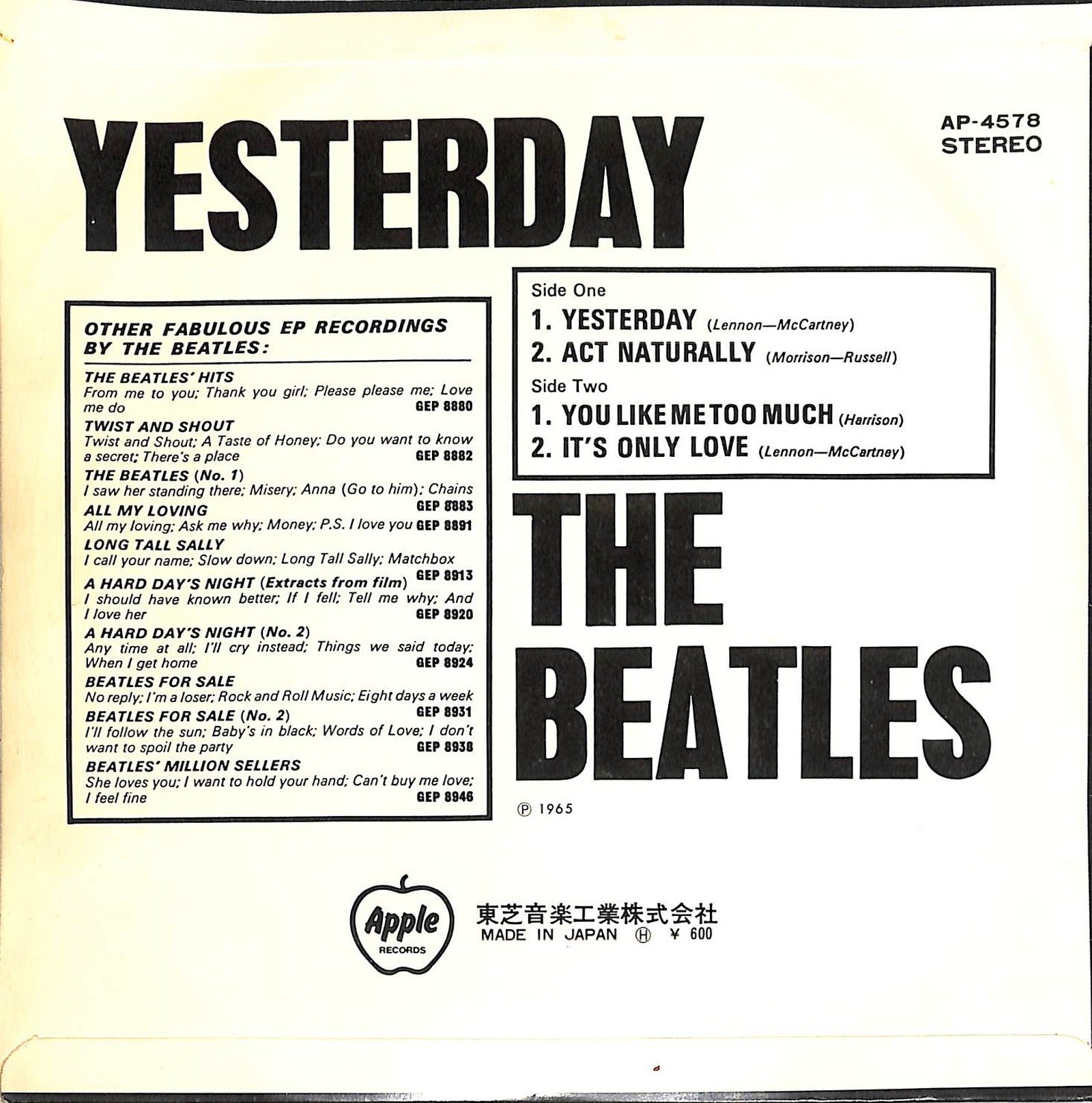 THE BEATLES - Yesterday