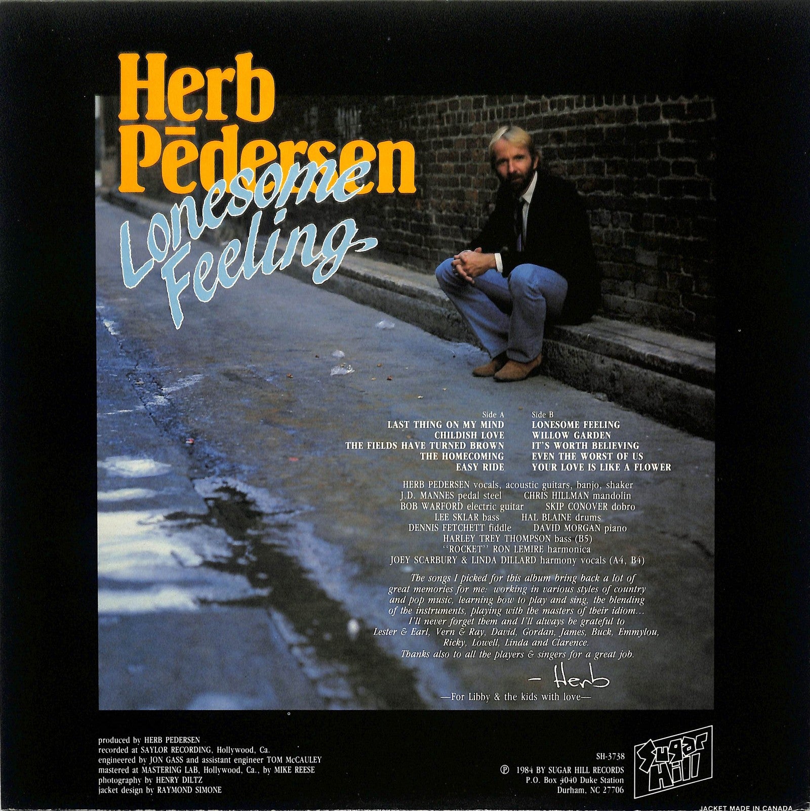 HERB PEDERSEN - Lonesome Feeling