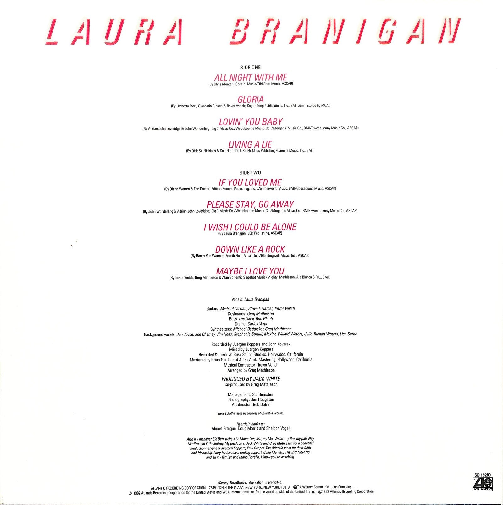 LAURA BRANIGAN - Branigan