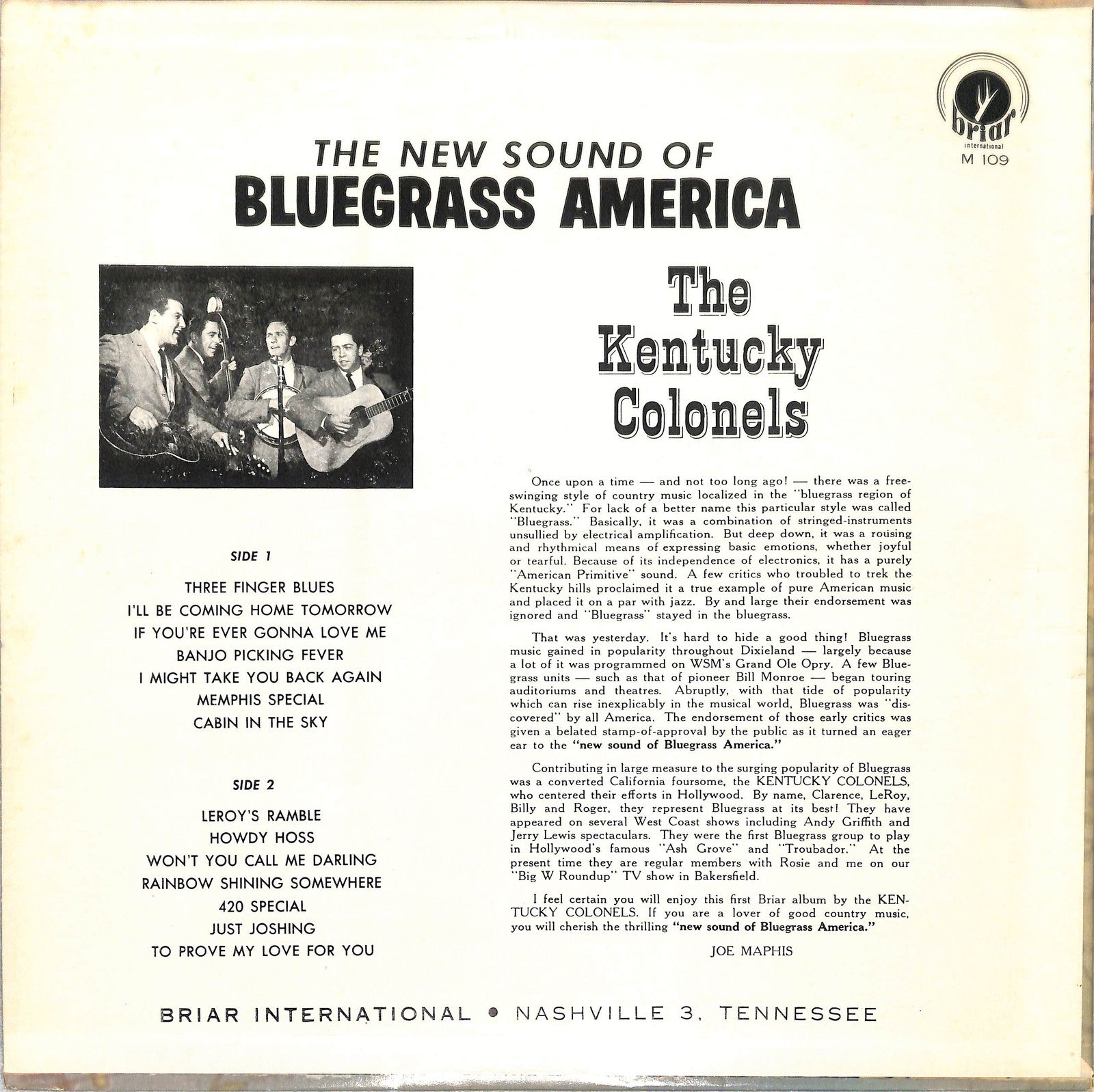 THE KENTUCKY COLONELS - The New Sound Of Bluegrass America