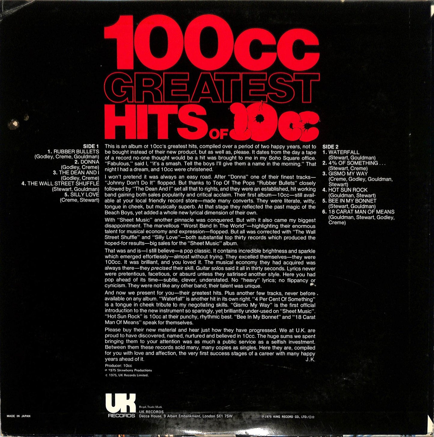 10CC - 100cc - Greatest Hits Of 10cc