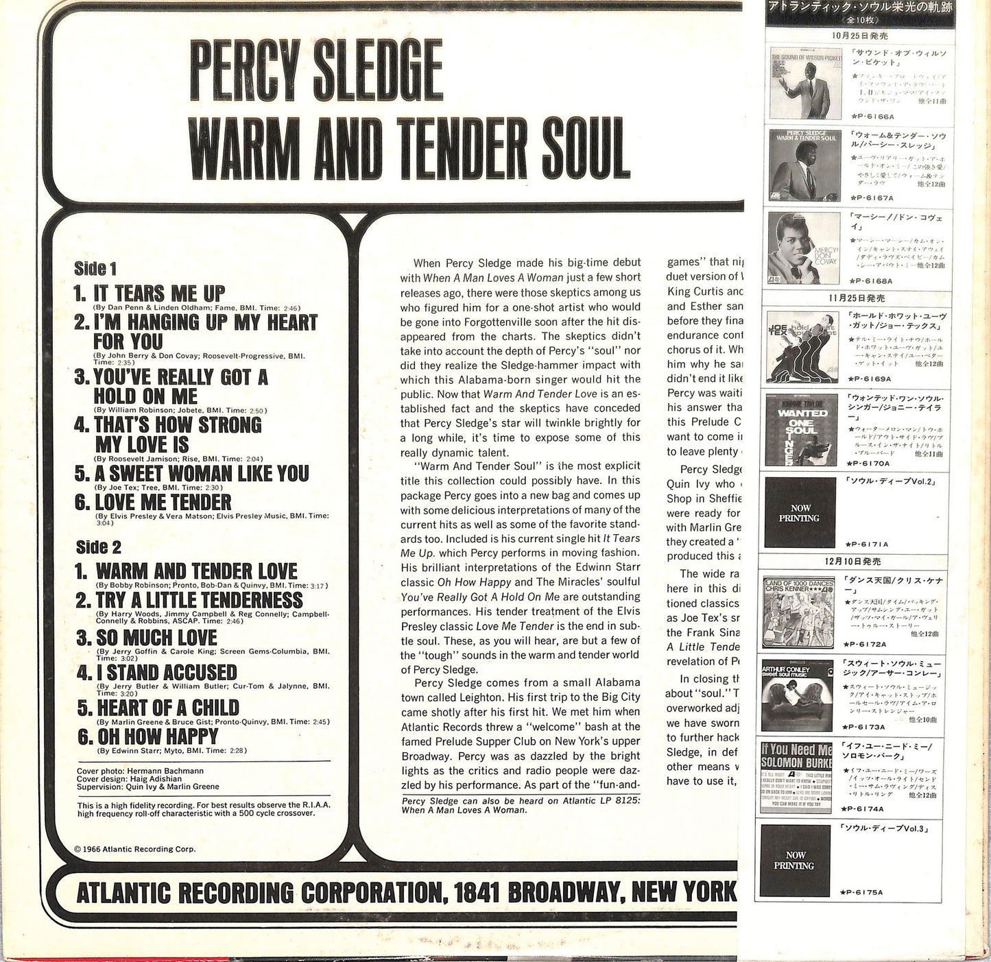 PERCY SLEDGE - Warm & Tender Soul