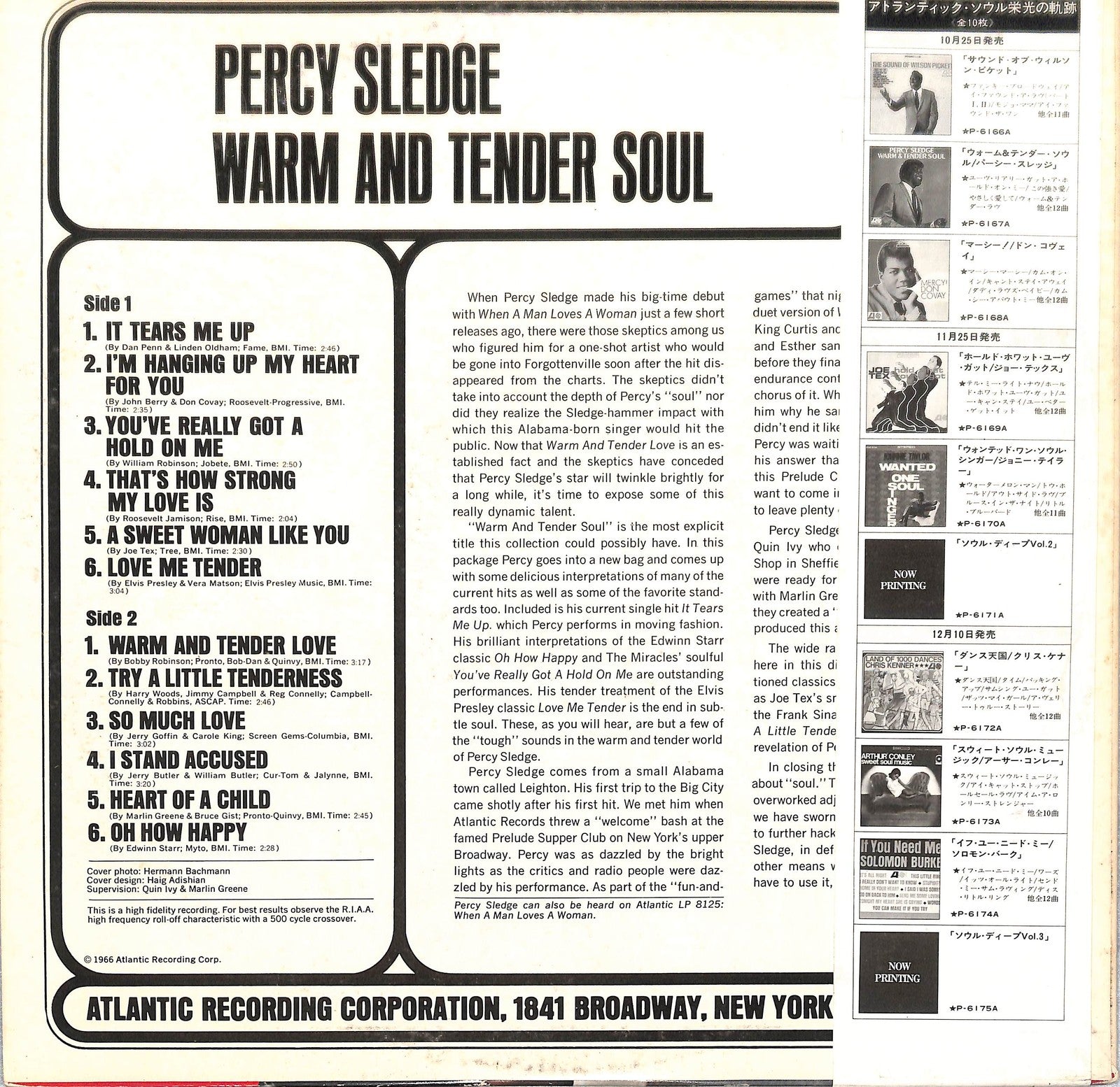 PERCY SLEDGE - Warm & Tender Soul