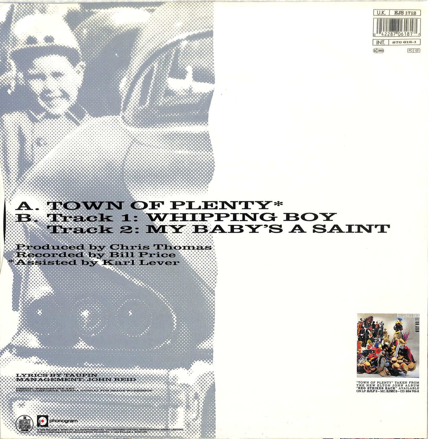ELTON JOHN - Town Of Plenty