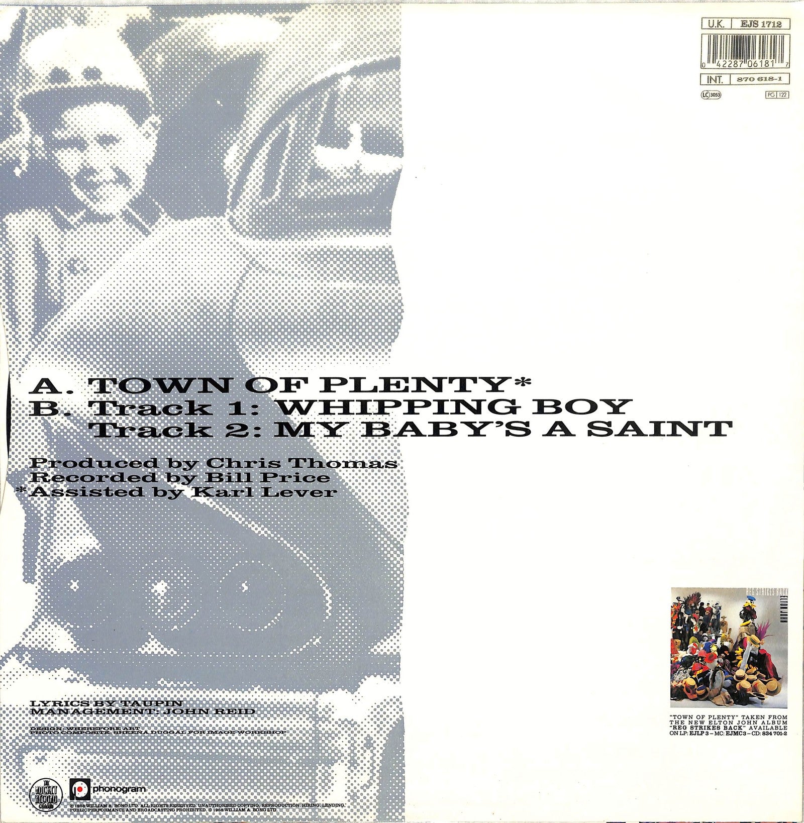 ELTON JOHN - Town Of Plenty