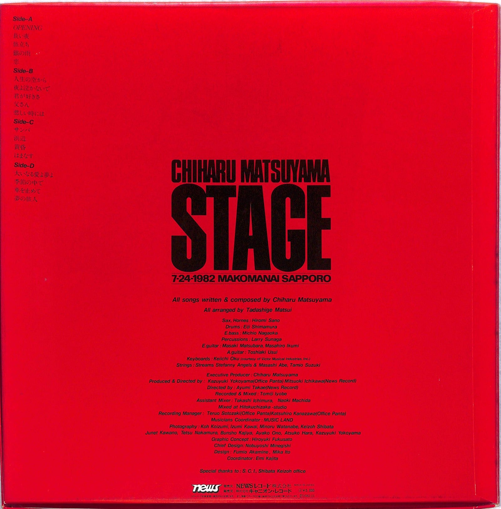 MATSUYAMA CHIHARU -Stage (7-24-1982 Makomanai Sapporo)