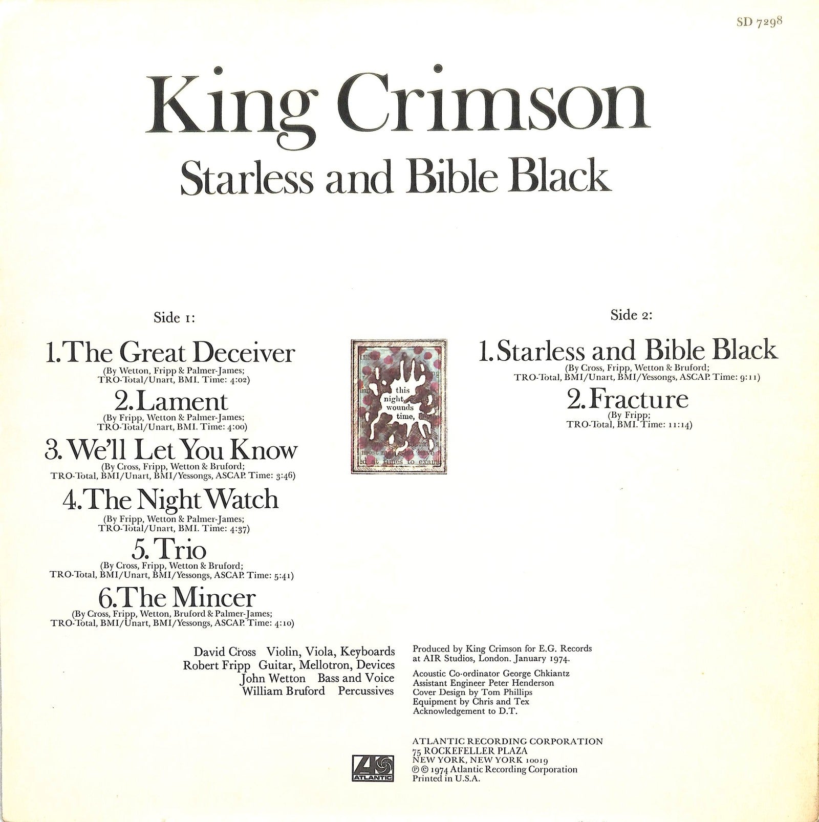 KING CRIMSON - Starless And Bible Black
