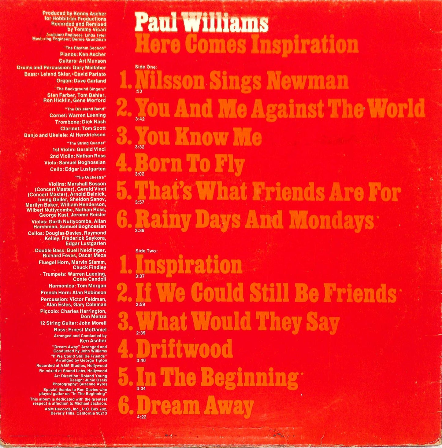 PAUL WILLIAMS - Here Comes Inspiration