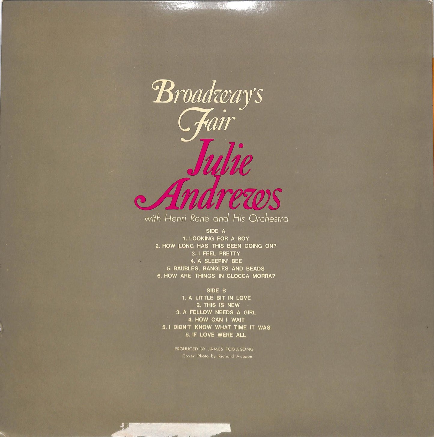 JULIE ANDREWS - Broadway's Fair Julie