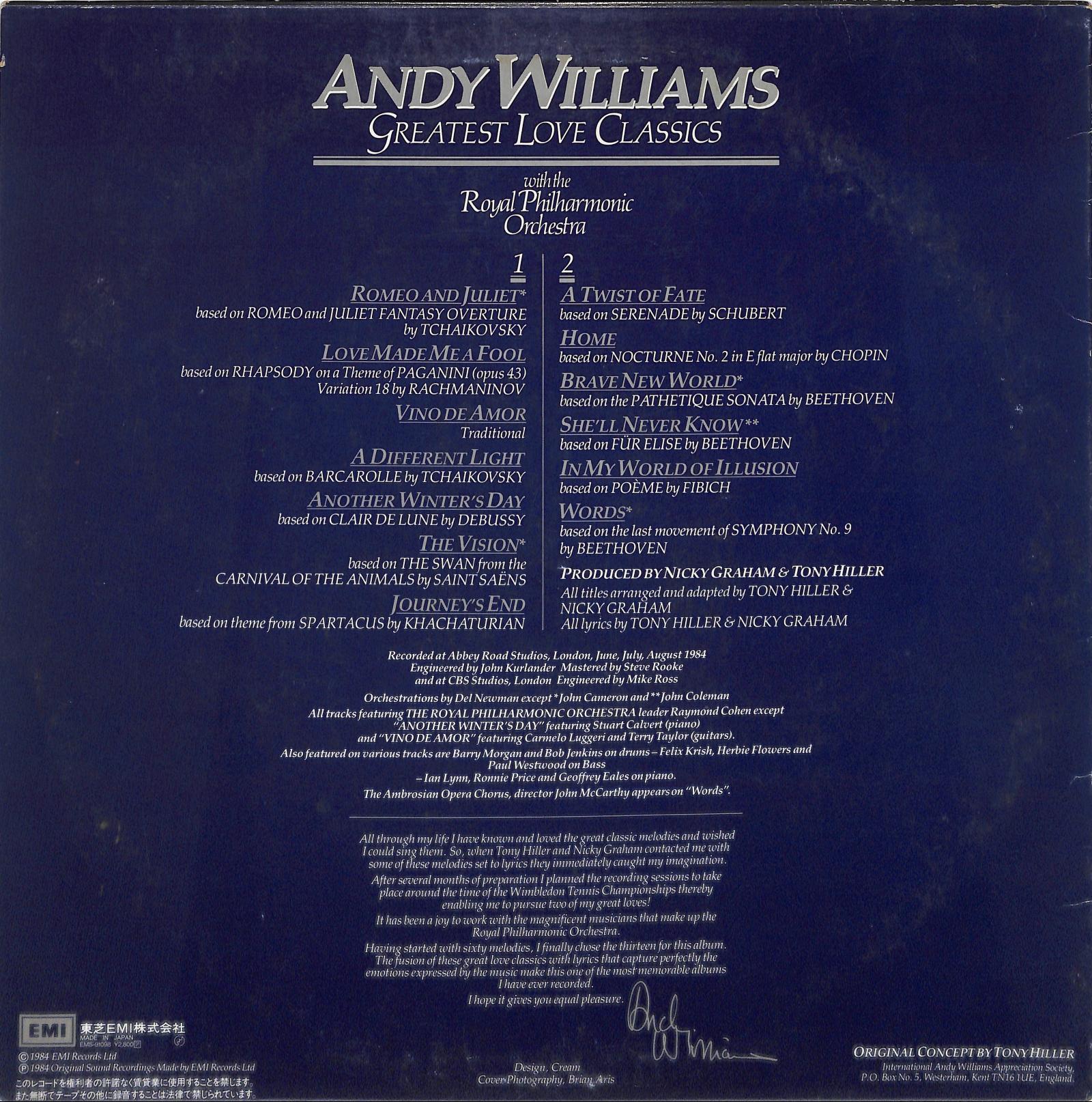 ANDY WILLIAMS - Greatest Love Classics