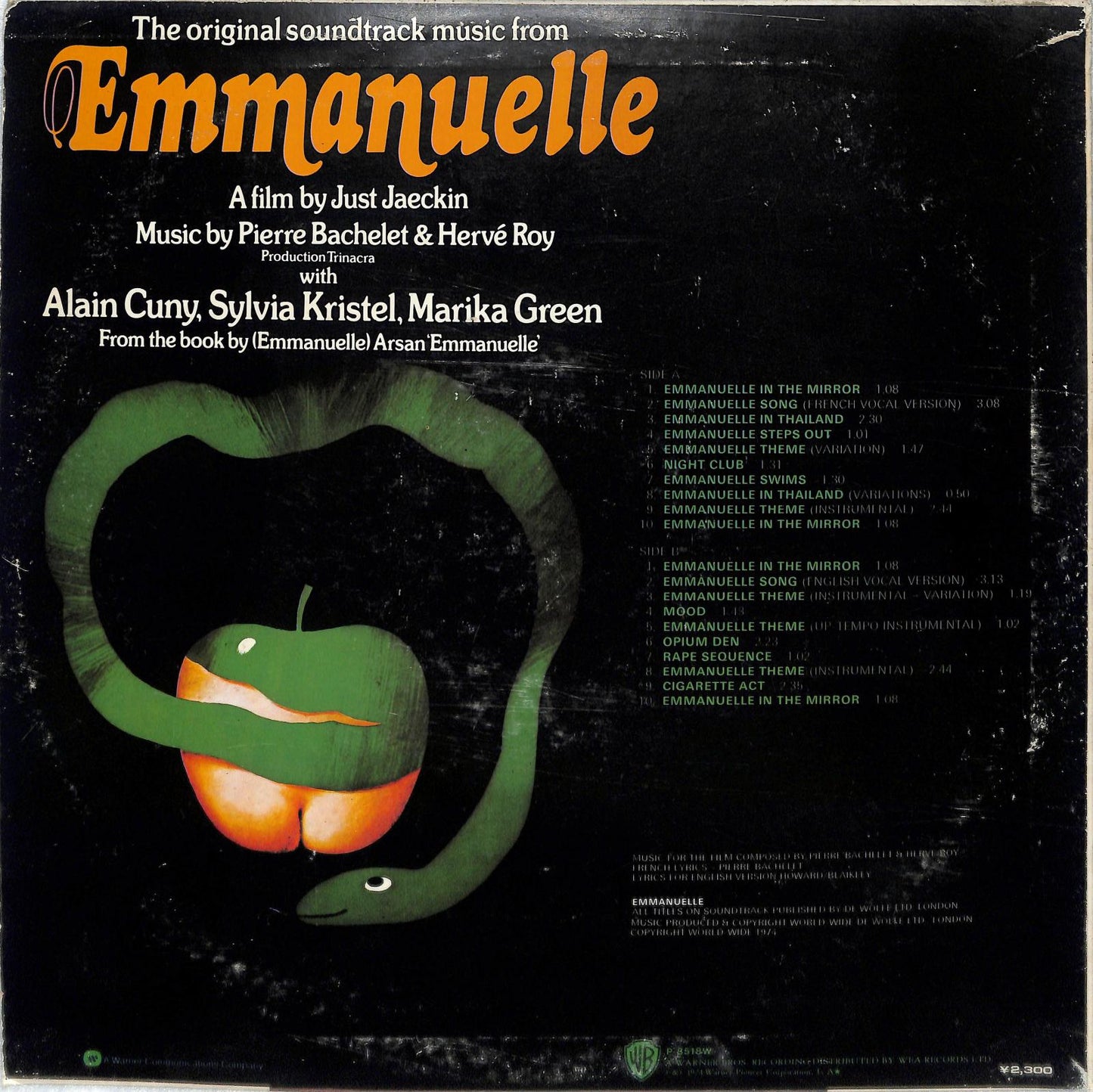 PIERRE BACHELET & HERVÉ ROY - Emmanuelle - The Original Sound Track cover