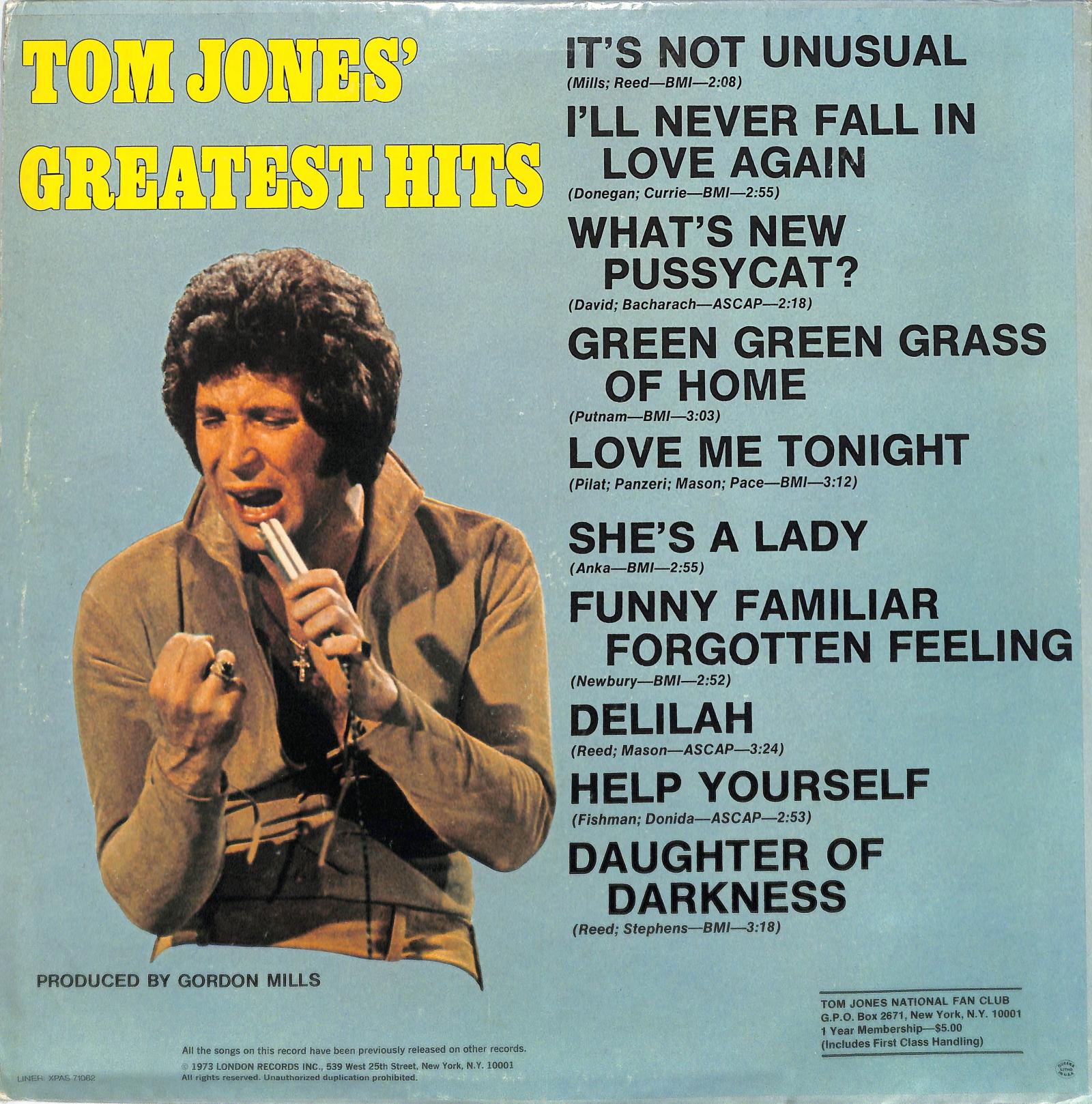 TOM JONES - Tom Jones' Greatest Hits