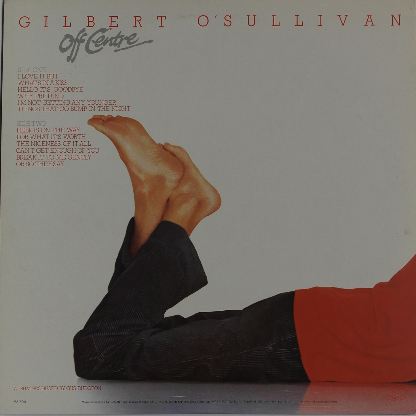 GILBERT O'SULLIVAN - Off Centre