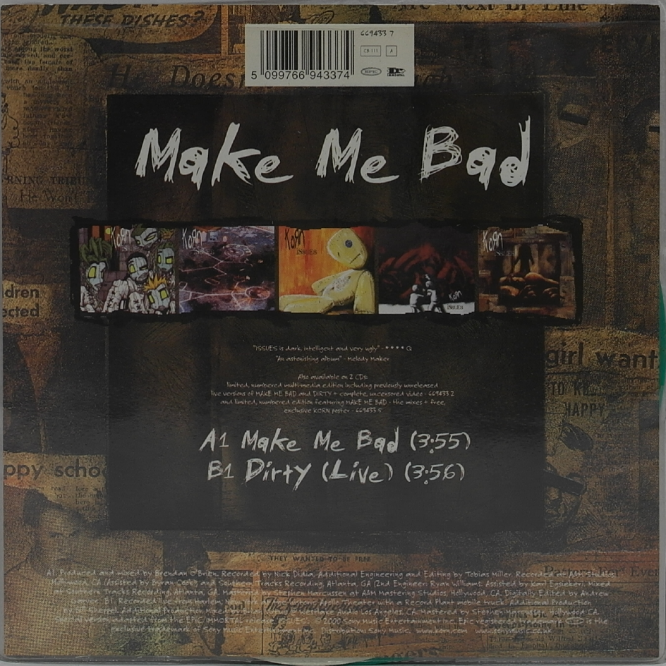 KORN - Make Me Bad (7" Limited, green)