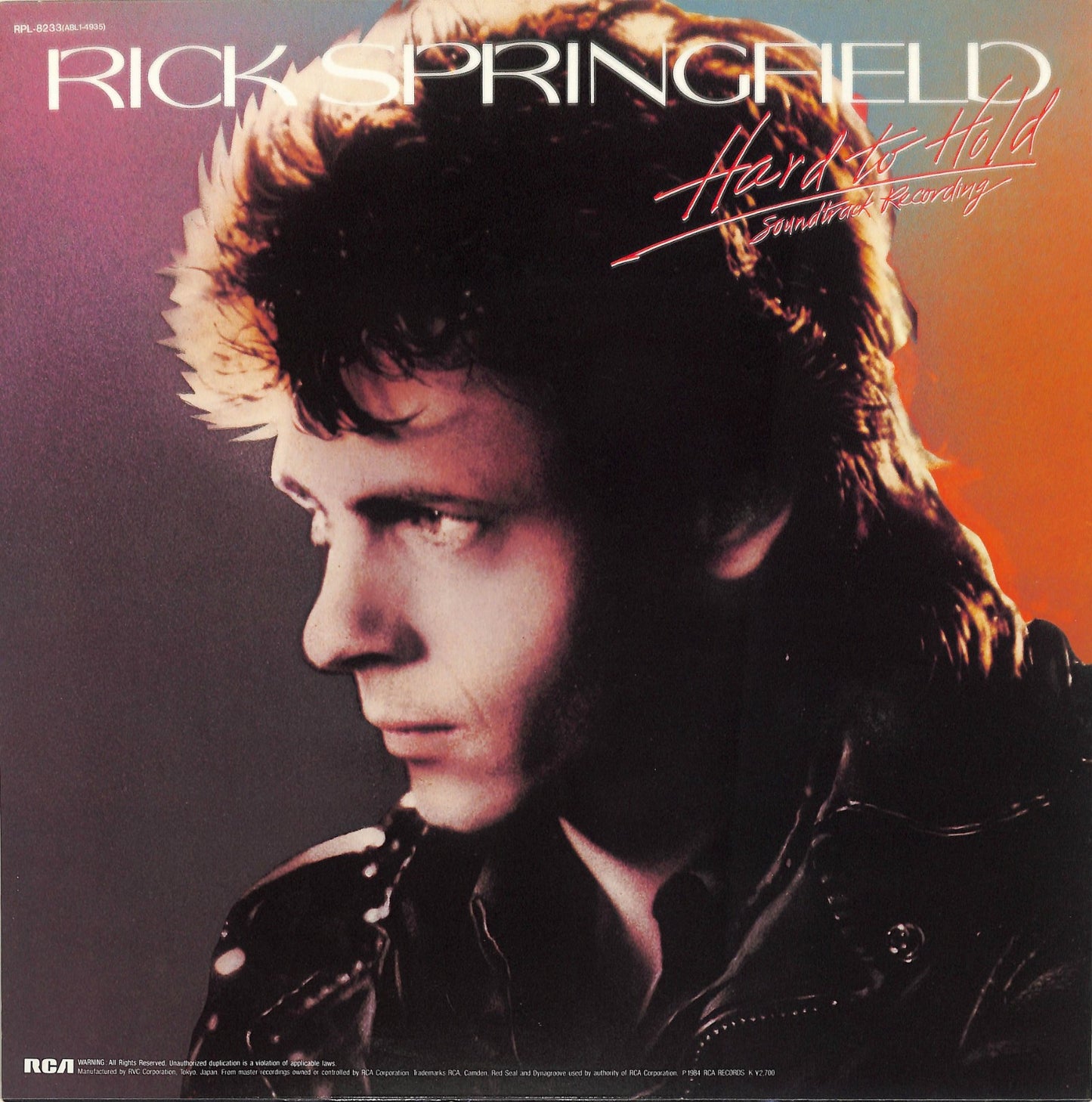 RICK SPRINGFIELD - Hard To Hold - Soundtrack Recording
